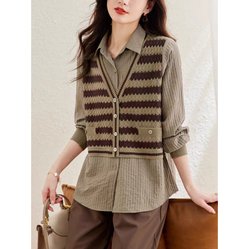 Women's Two-Piece Knitted Top