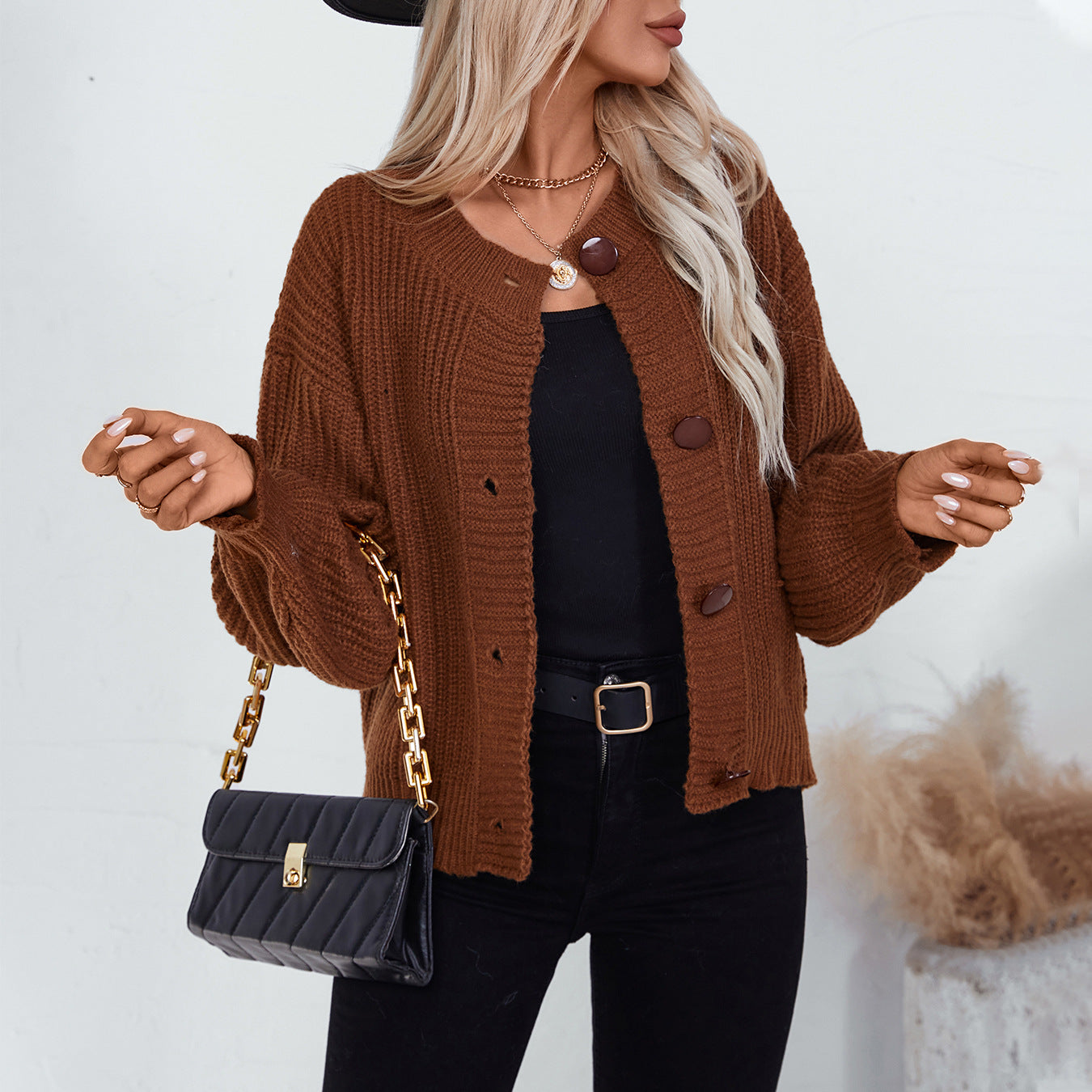 Women's Oversized wool Knitted cardigan