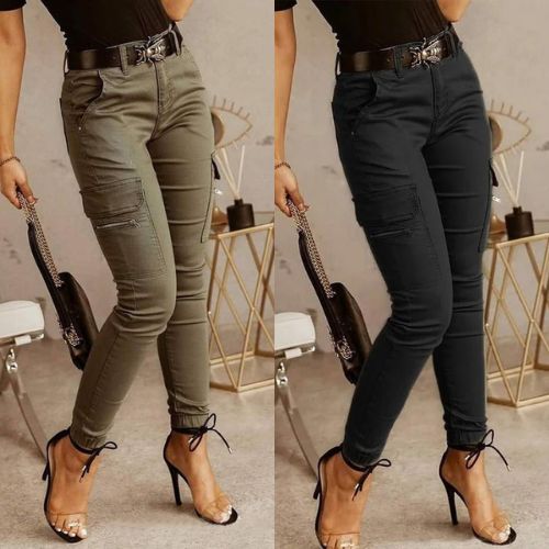 Women's High-Waisted Slim Fit Pants