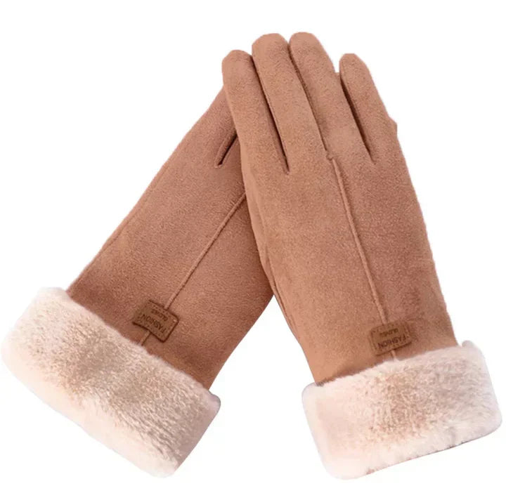 Women's Velvet suede warm Winter Gloves