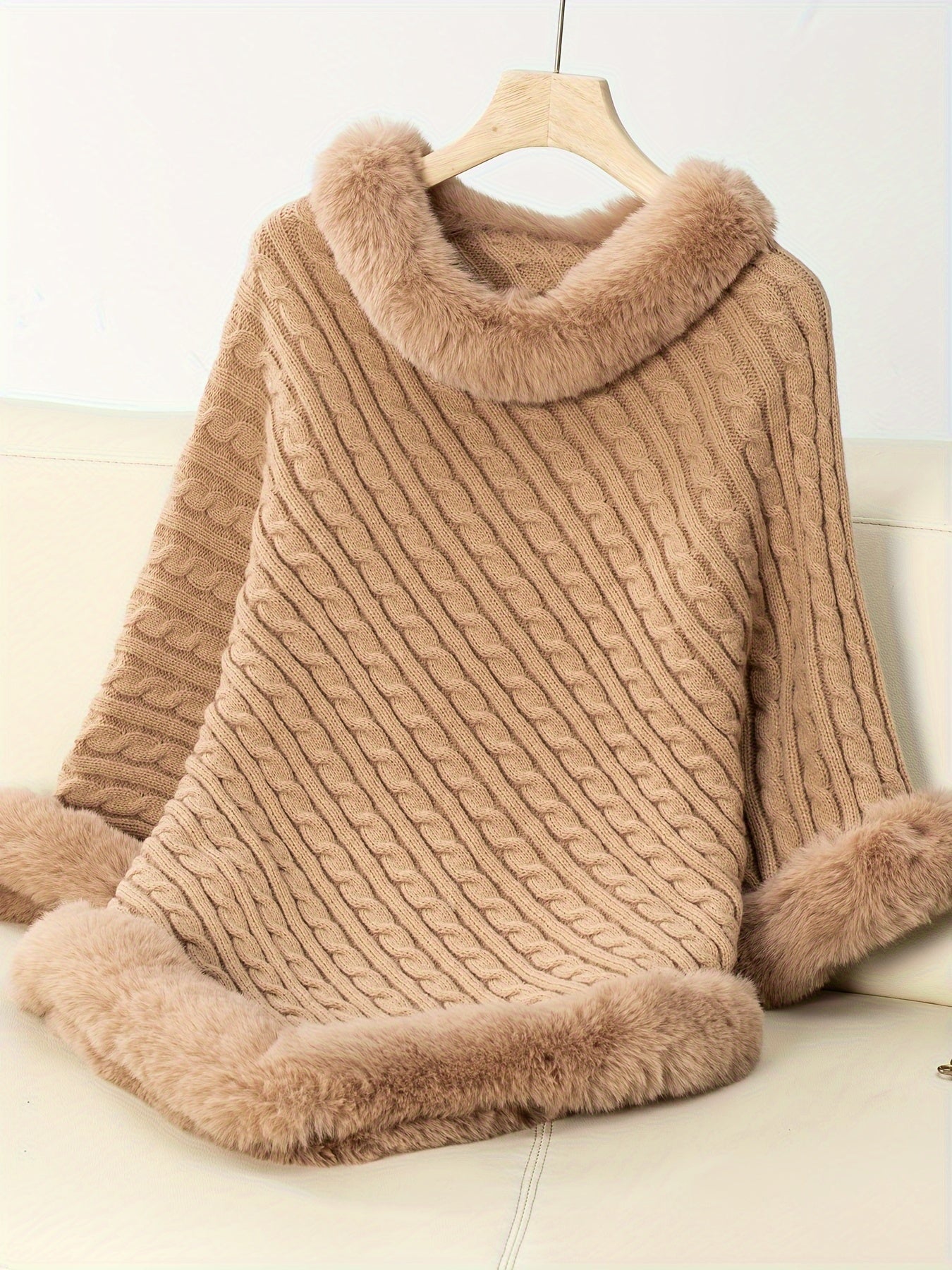 Women's Wool long top with fur