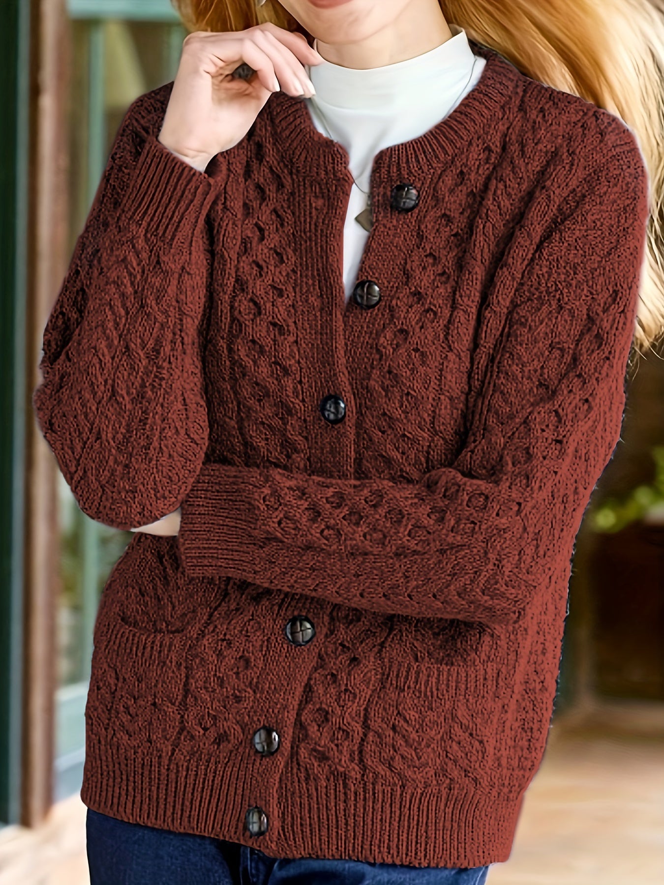 Women's button-up Knitted wool cardigan