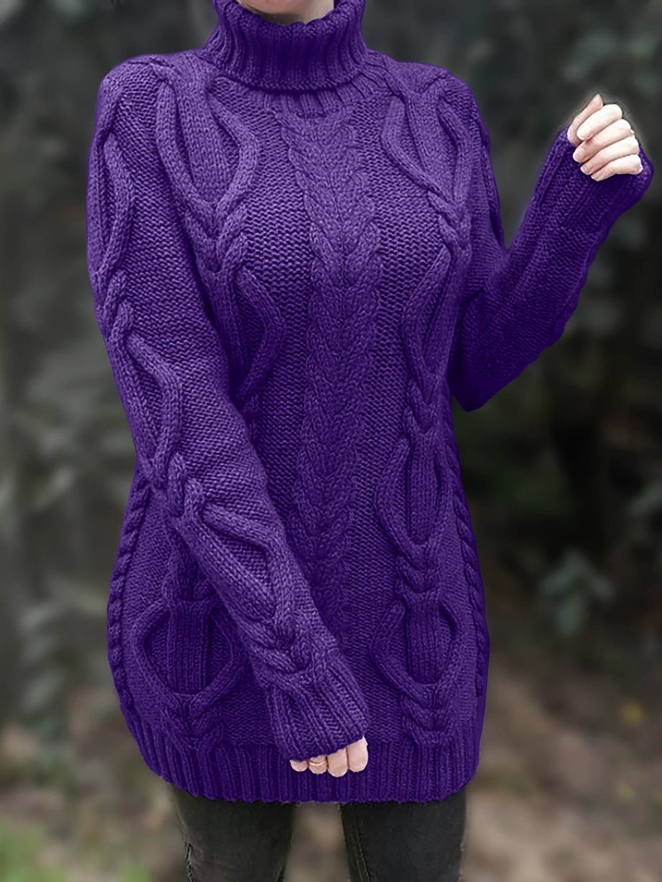 Women's Wool Turtleneck long sweater for winter