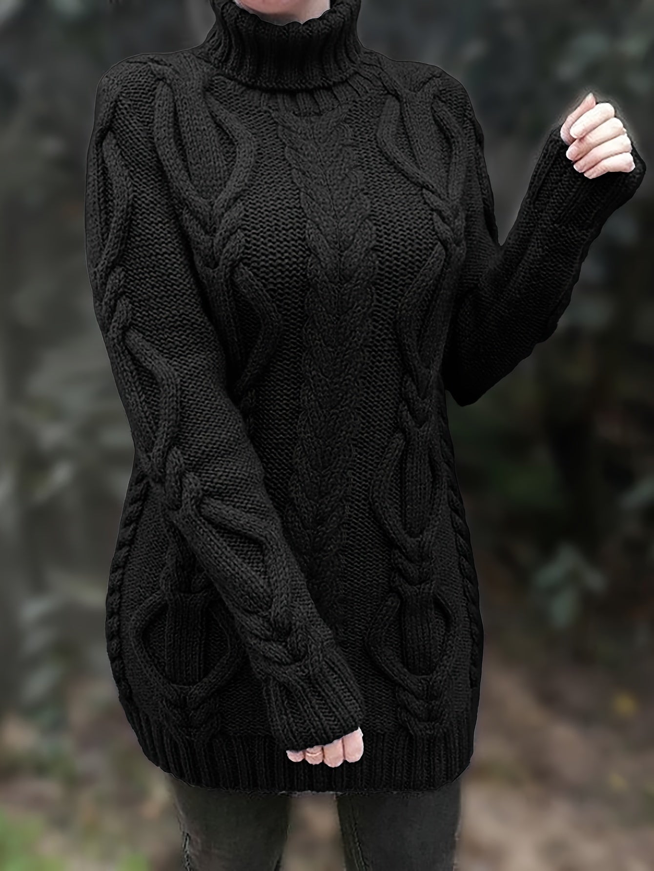 Women's Wool Turtleneck long sweater for winter