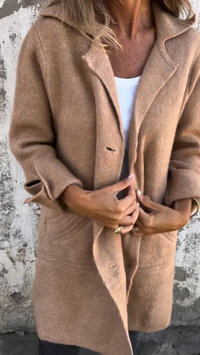 Women’s Elegant Long Lapel Coat