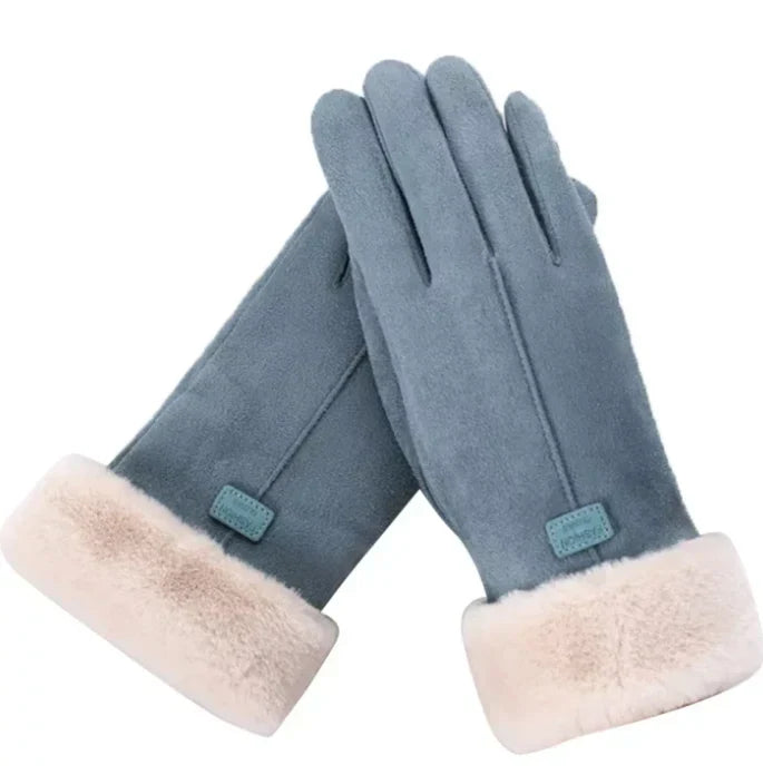 Women's Velvet suede warm Winter Gloves