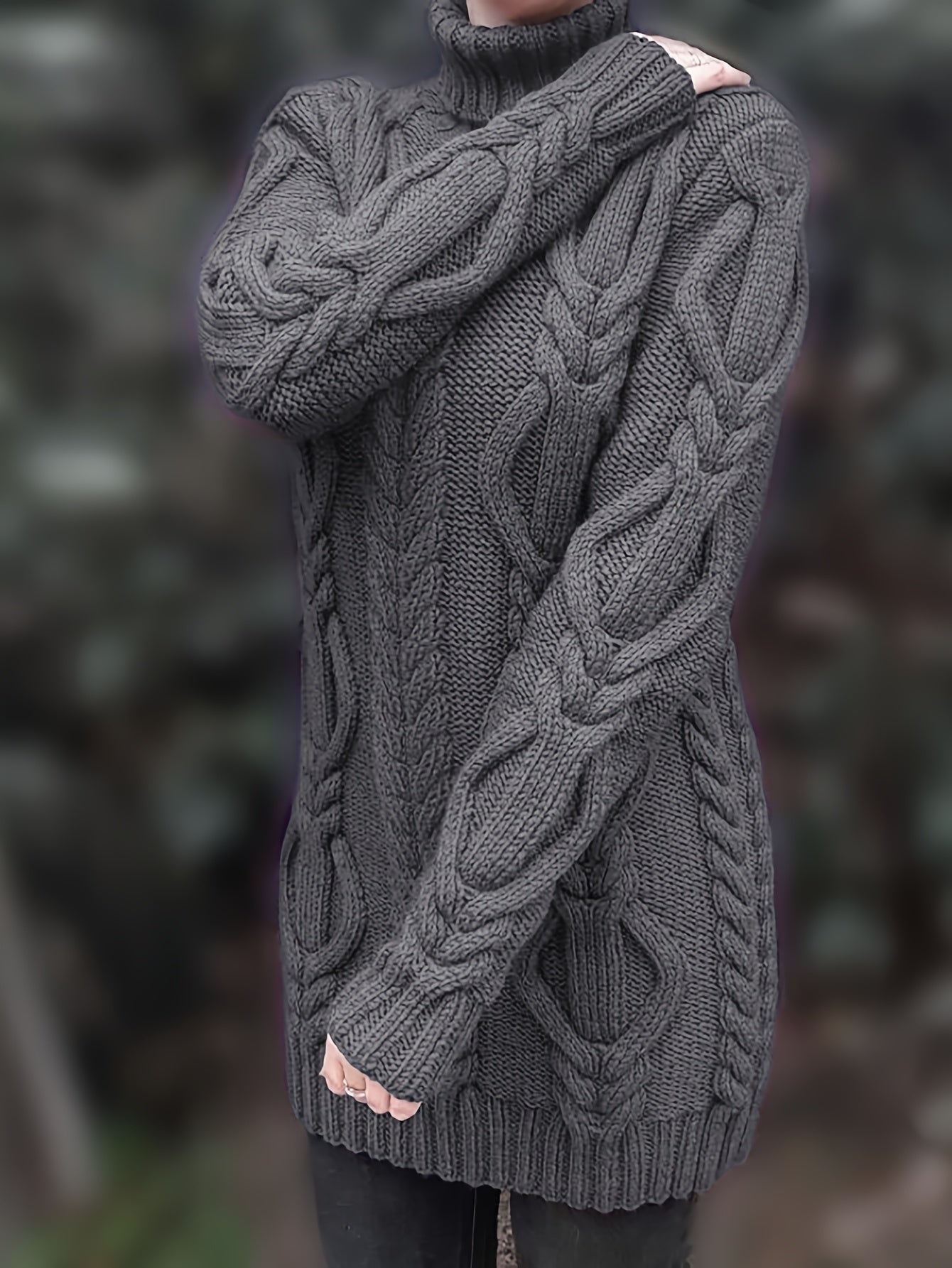Women's Wool Turtleneck long sweater for winter