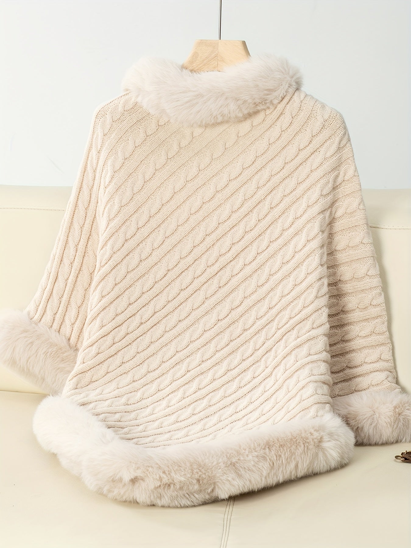 Women's Wool long top with fur