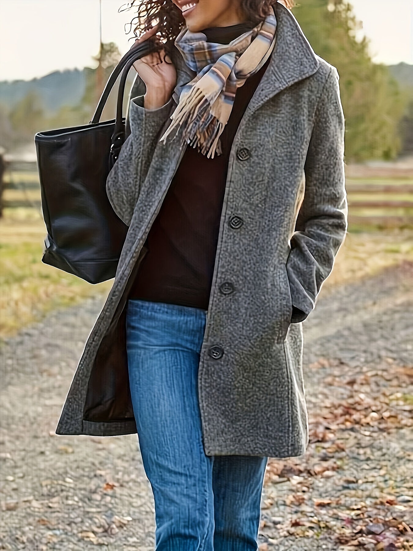 Women's Solid Colour Single Long winter coat
