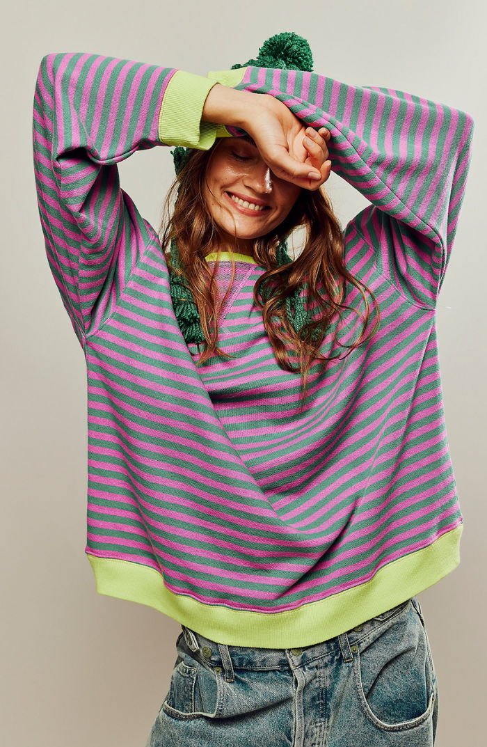 Women's Elegant Oversized striped sweater