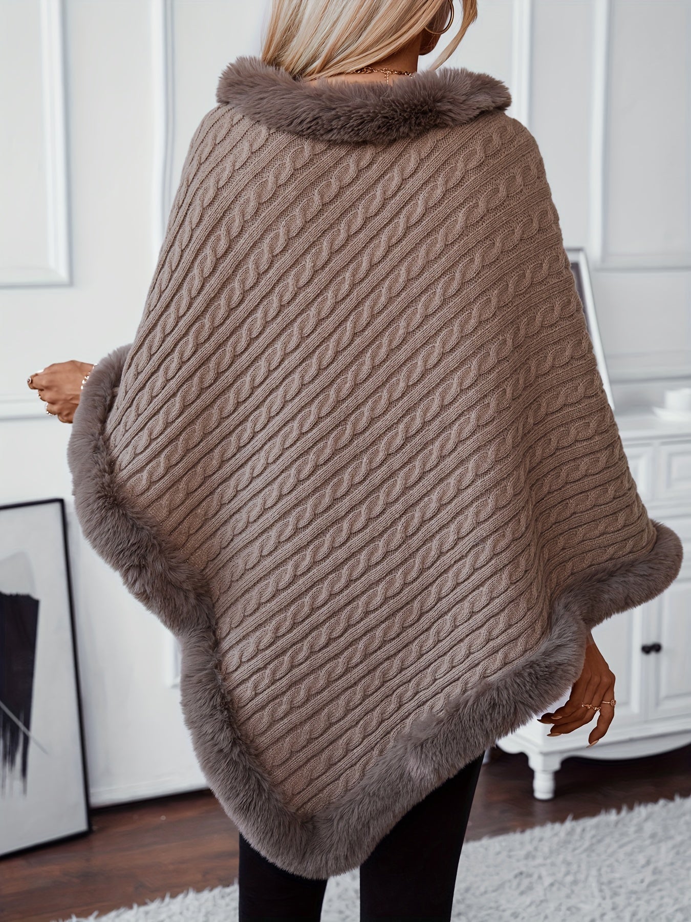 Women's Wool long top with fur