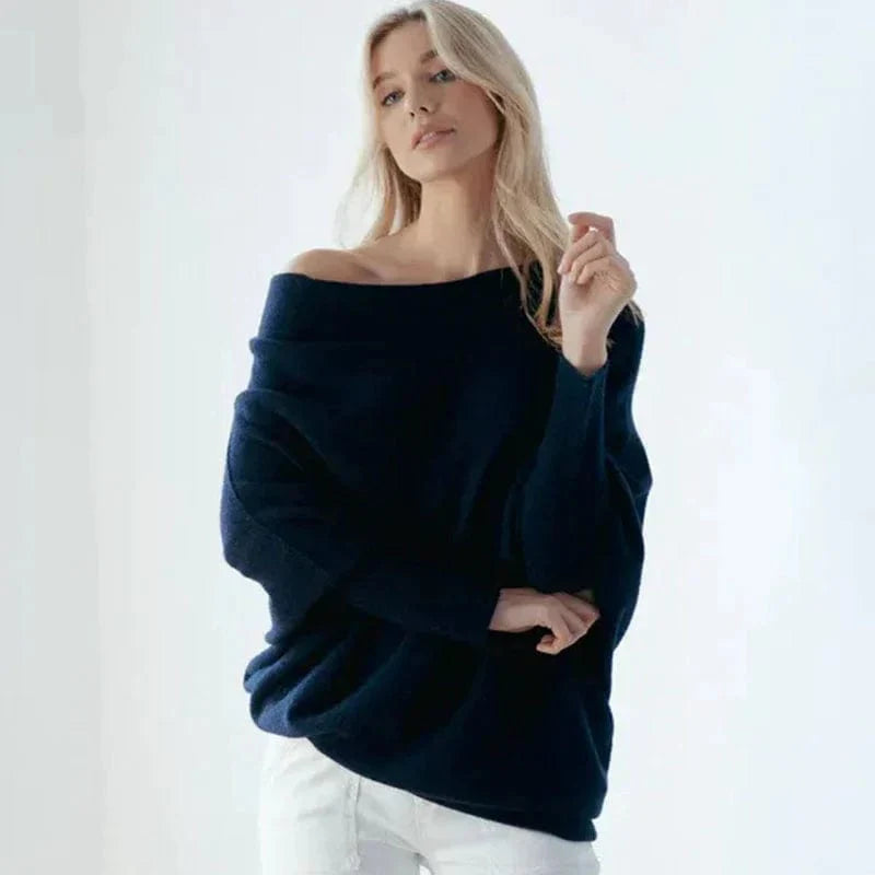 Women's Loose open shoulder sweater