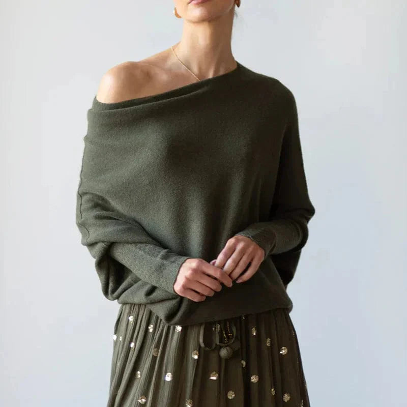 Women's Loose open shoulder sweater
