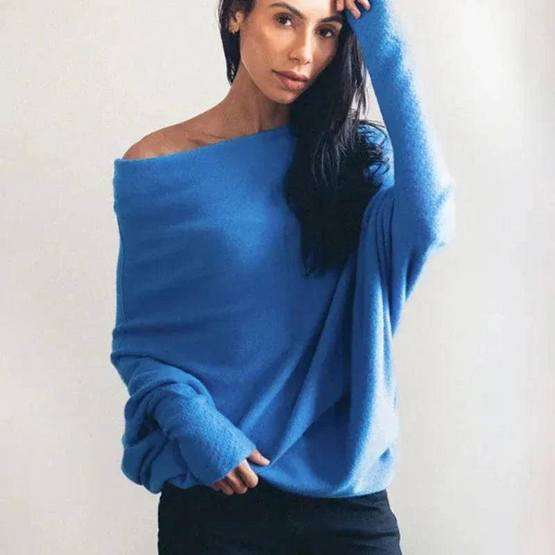 Women's Loose open shoulder sweater