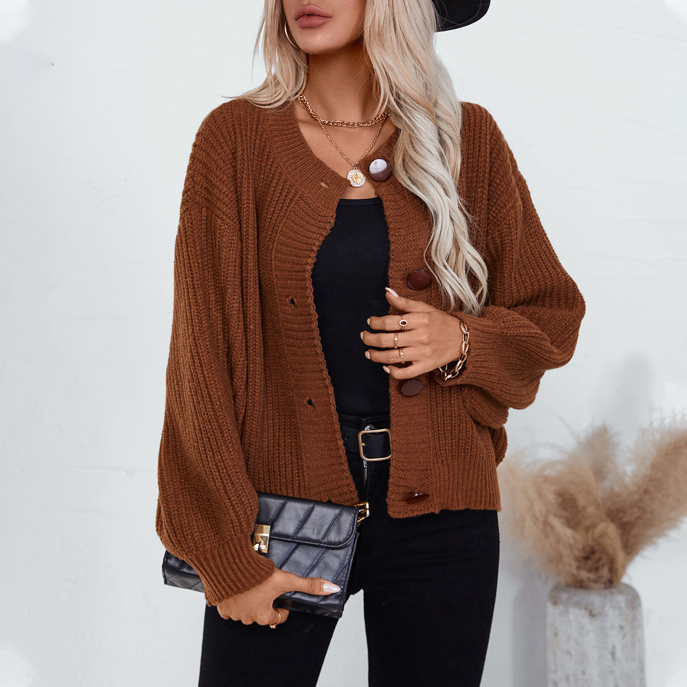Women's Oversized wool Knitted cardigan
