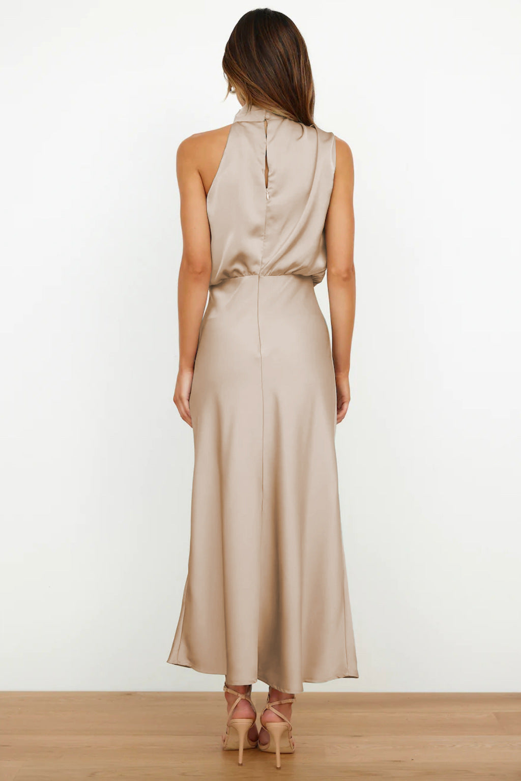 Women's luxurious long satin dress