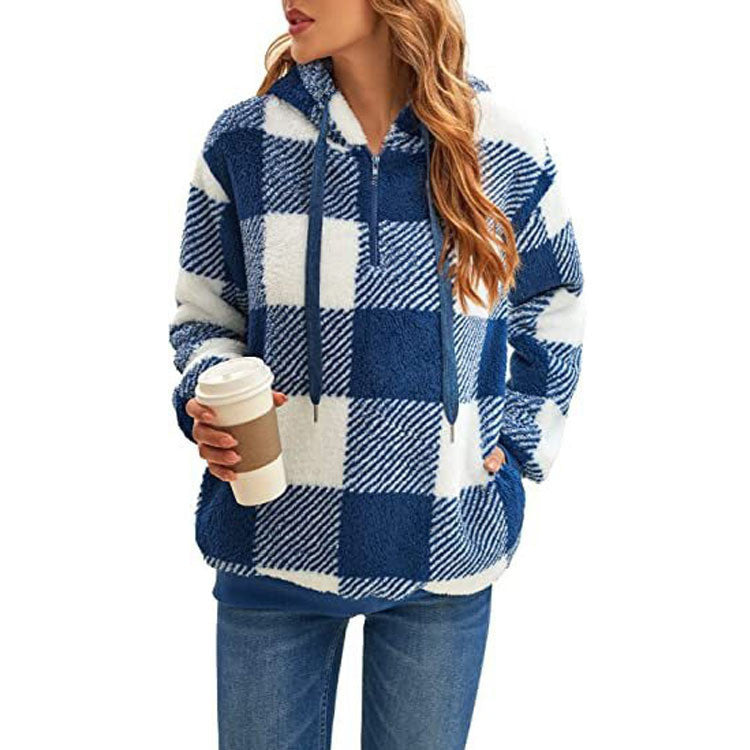 Women's Warm Fleecelined half-zip hoodie