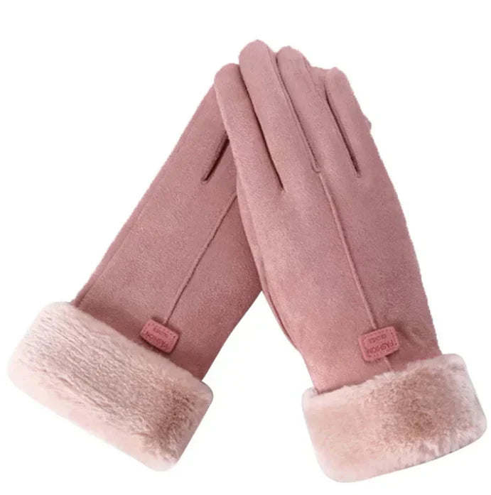 Women's Velvet suede warm Winter Gloves