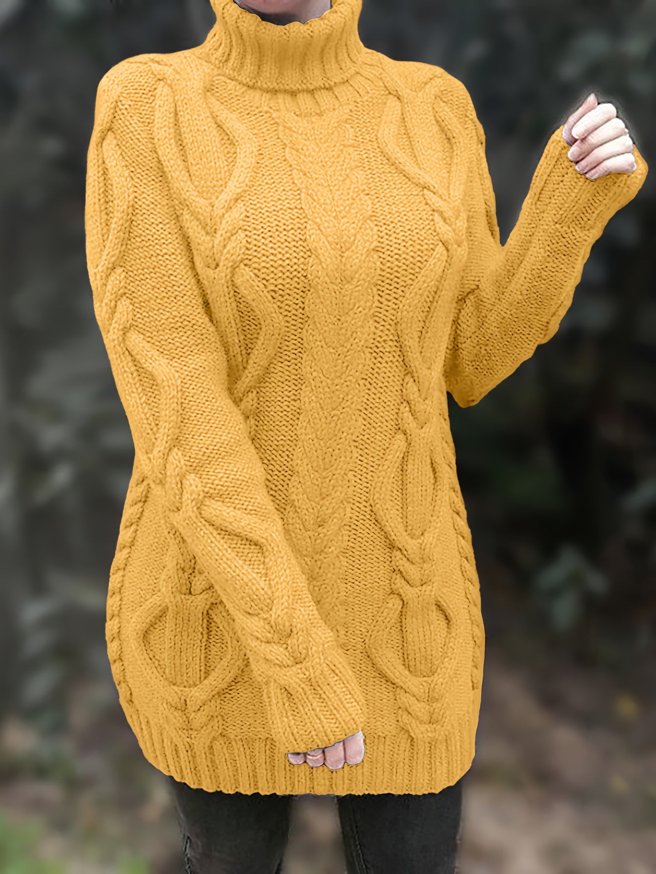Women's Wool Turtleneck long sweater for winter