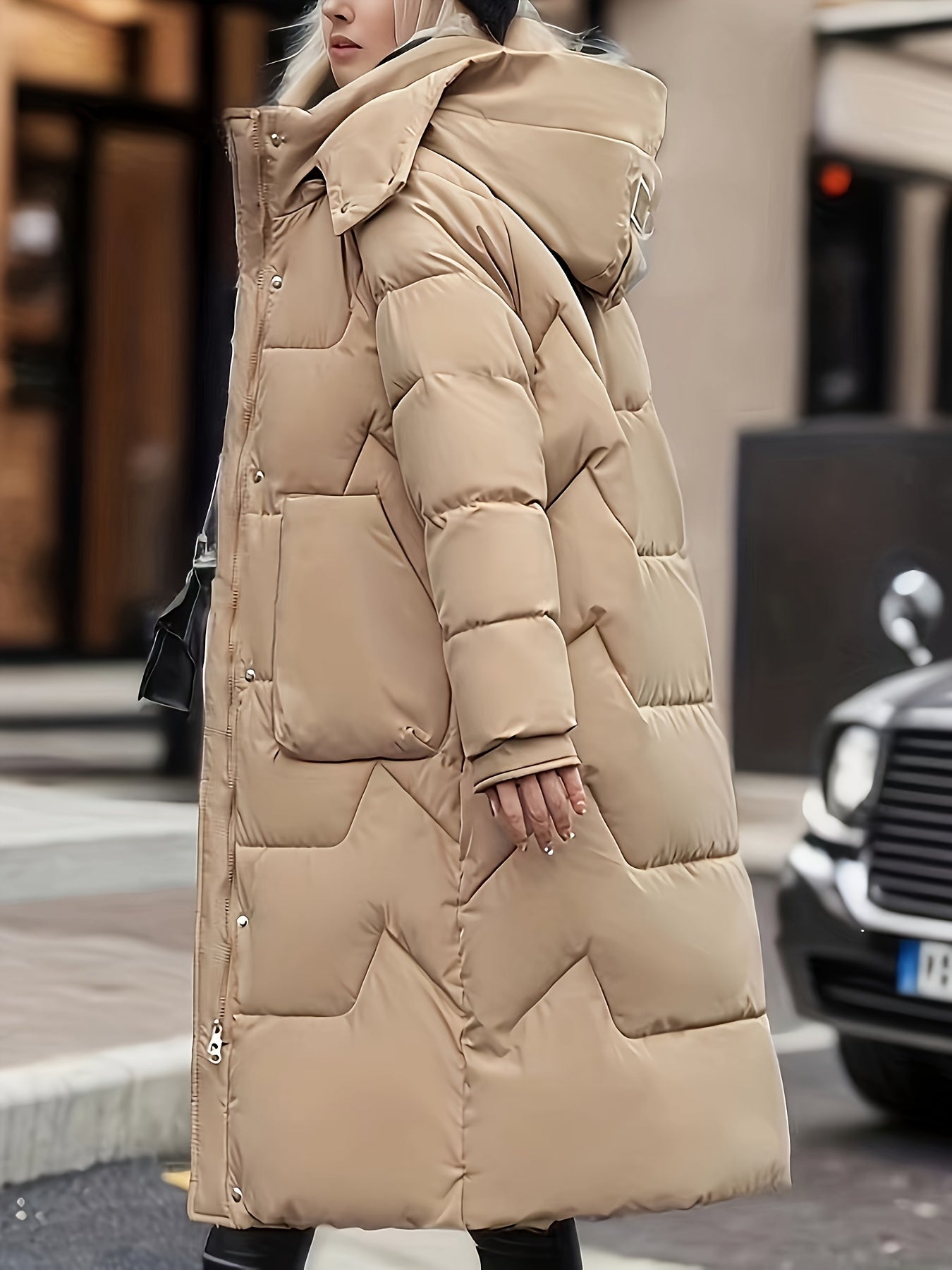 Women's Quilted Long Sleeve Waterproof Coat