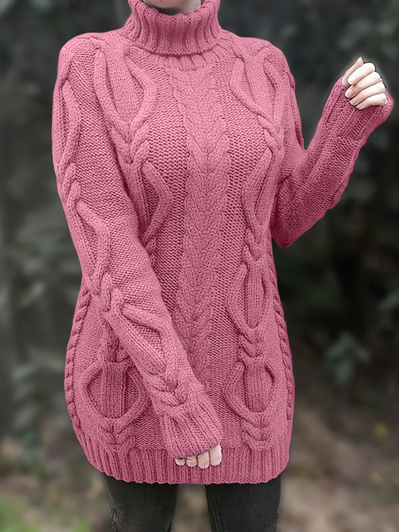 Women's Wool Turtleneck long sweater for winter