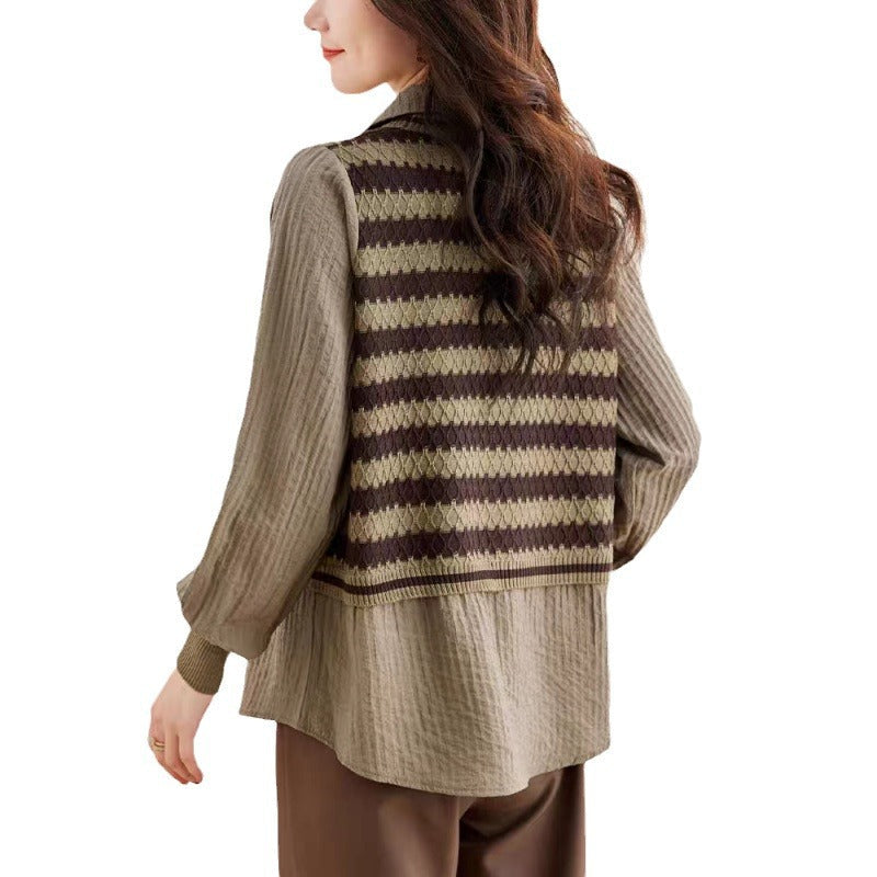 Women's Two-Piece Knitted Top