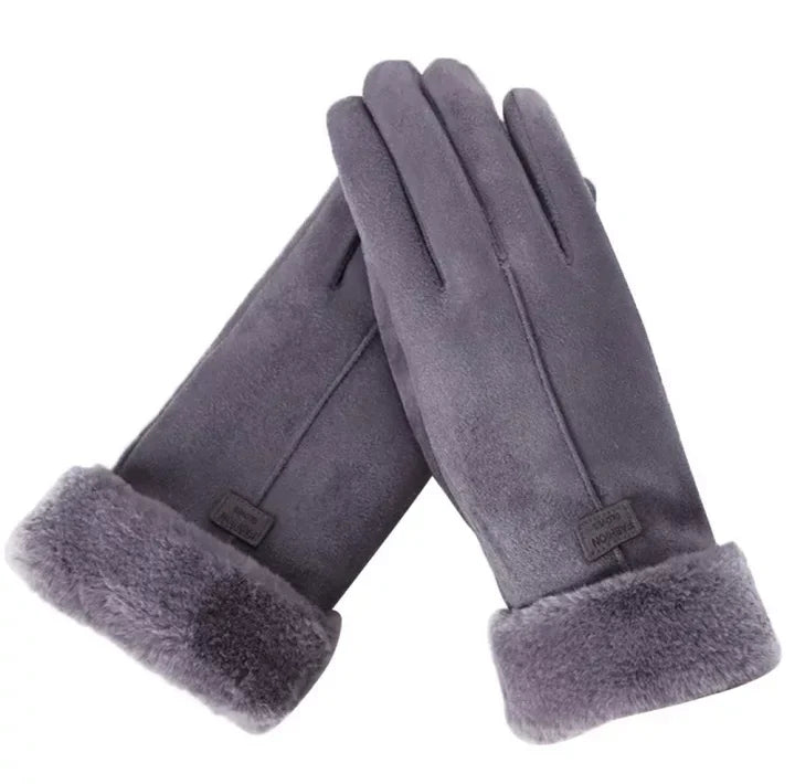 Women's Velvet suede warm Winter Gloves