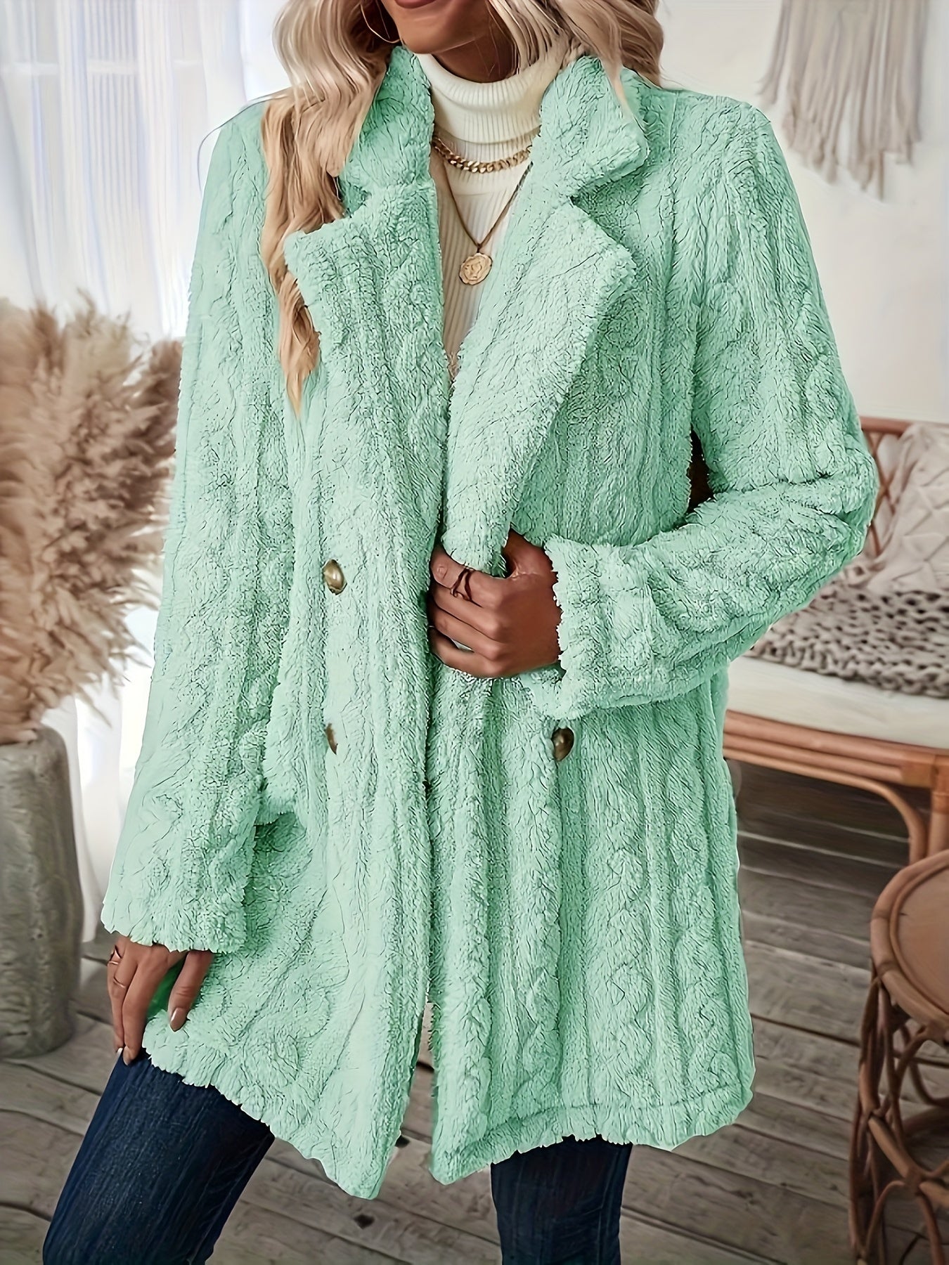 Women's Long Fuzzy Wintercoat