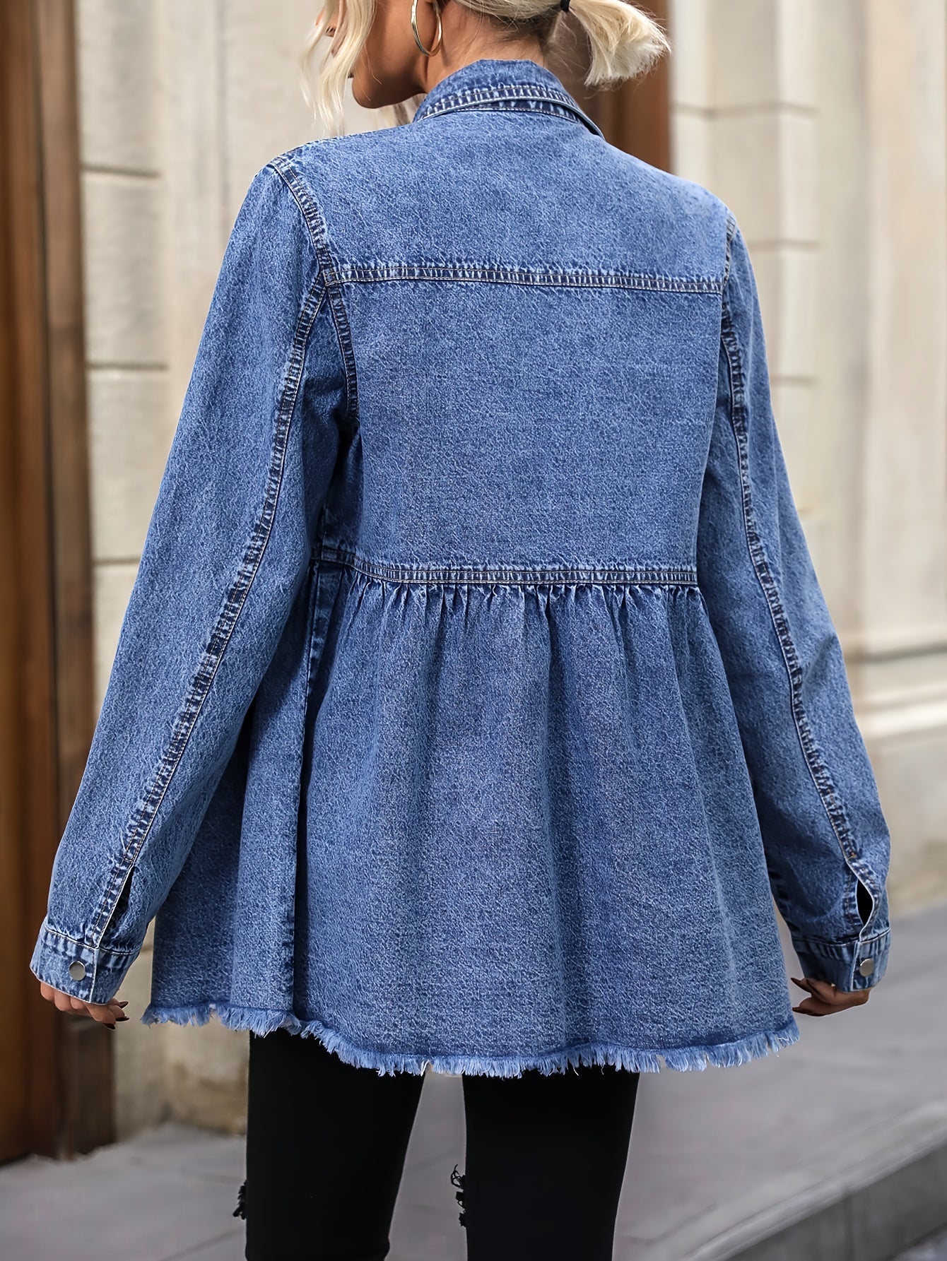 Women's Denim Peplum Jacket