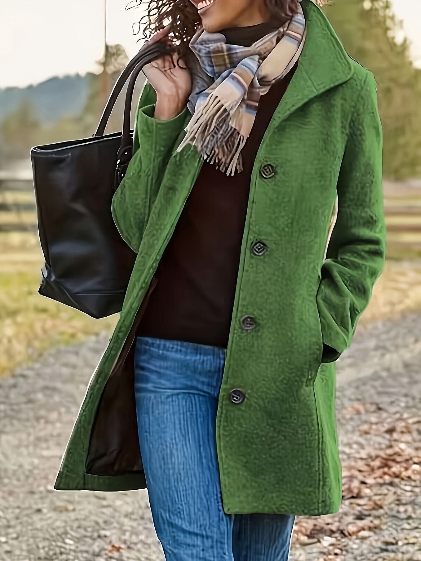Women's Solid Colour Single Long winter coat