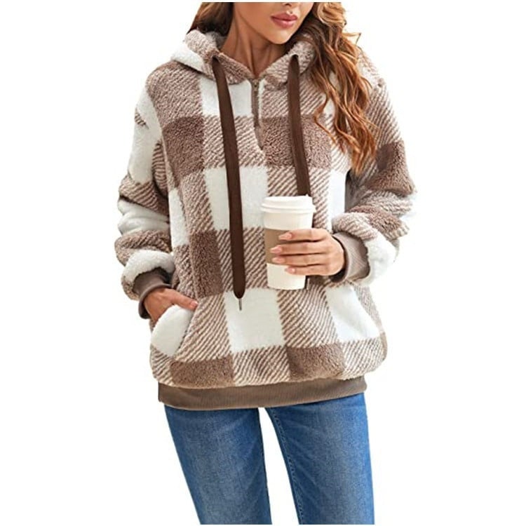 Women's Warm Fleecelined half-zip hoodie