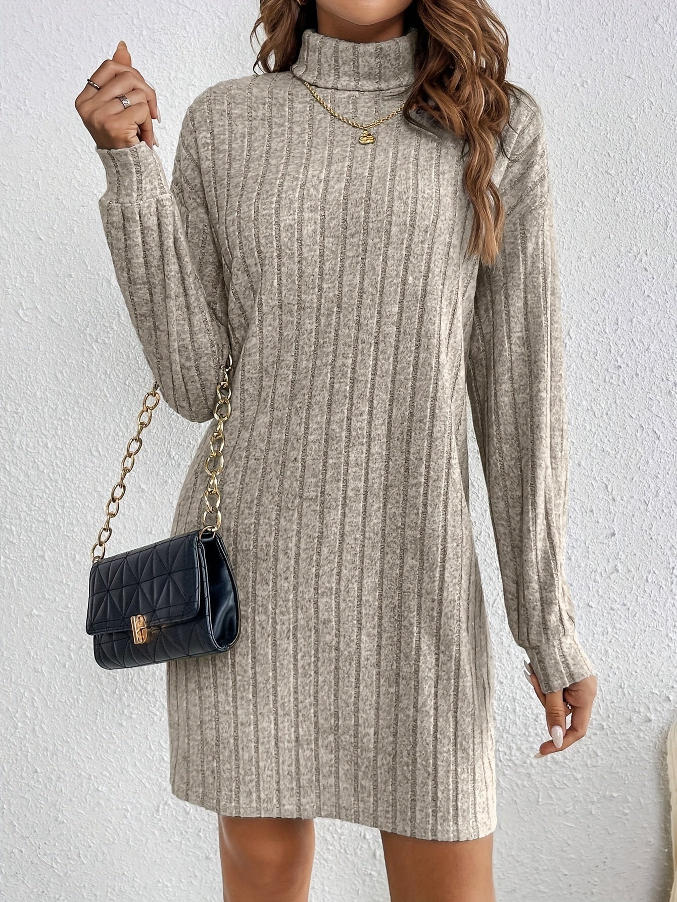 Women's Elegant Turtle neck Winter dress