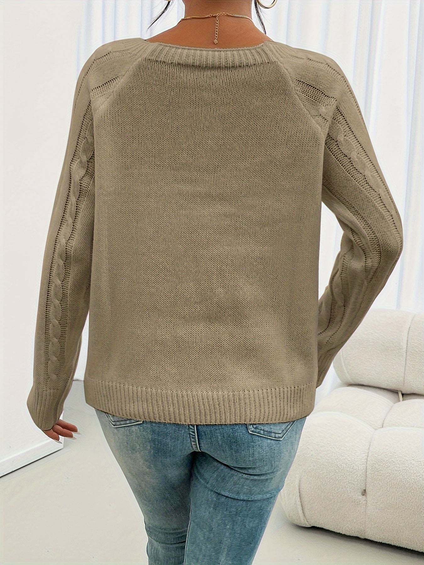 Women's Long Sleeve Cable Knit Sweater