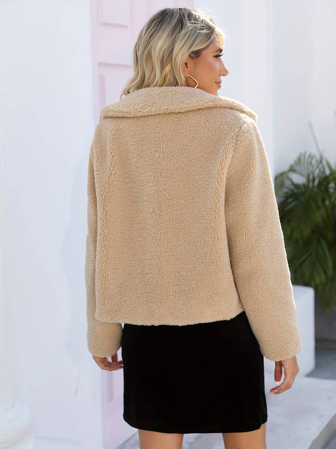 Women's stylish Beige Wool Winterjacket