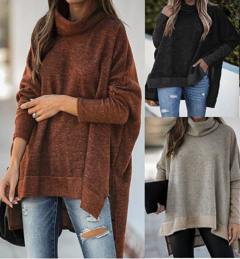 Women's BatSleeve Loose Turtleneck Sweater