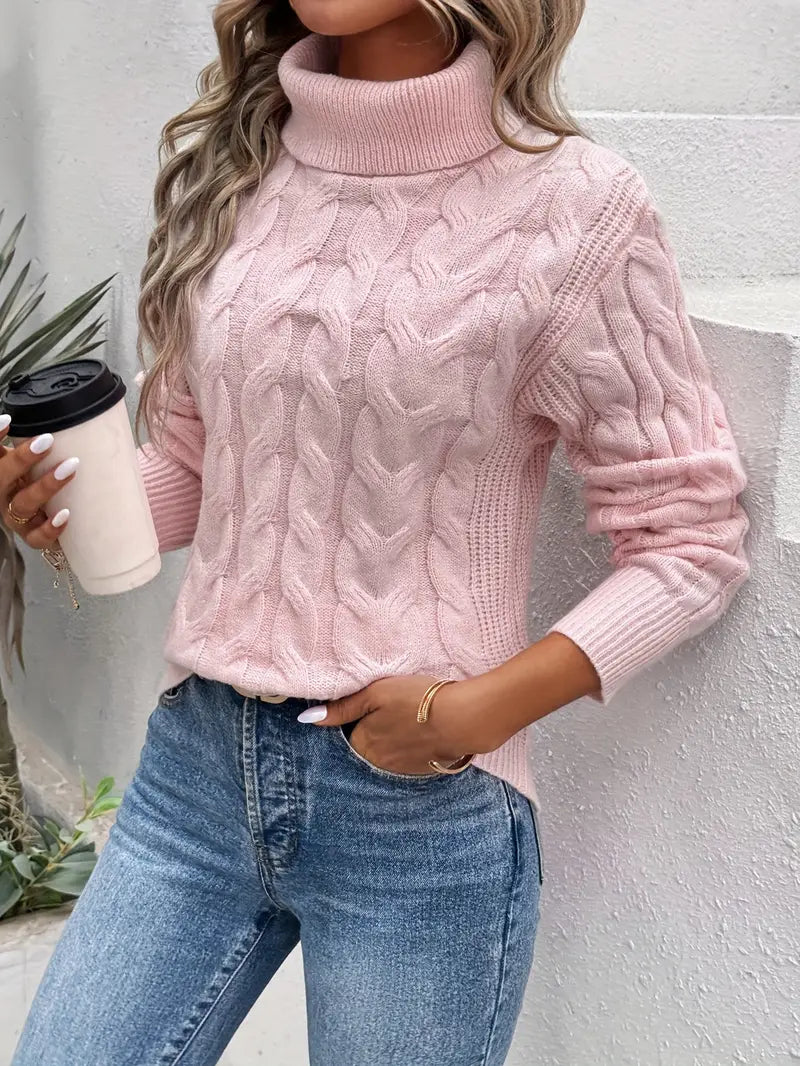 Women's Cable-Knit Turtleneck Sweater