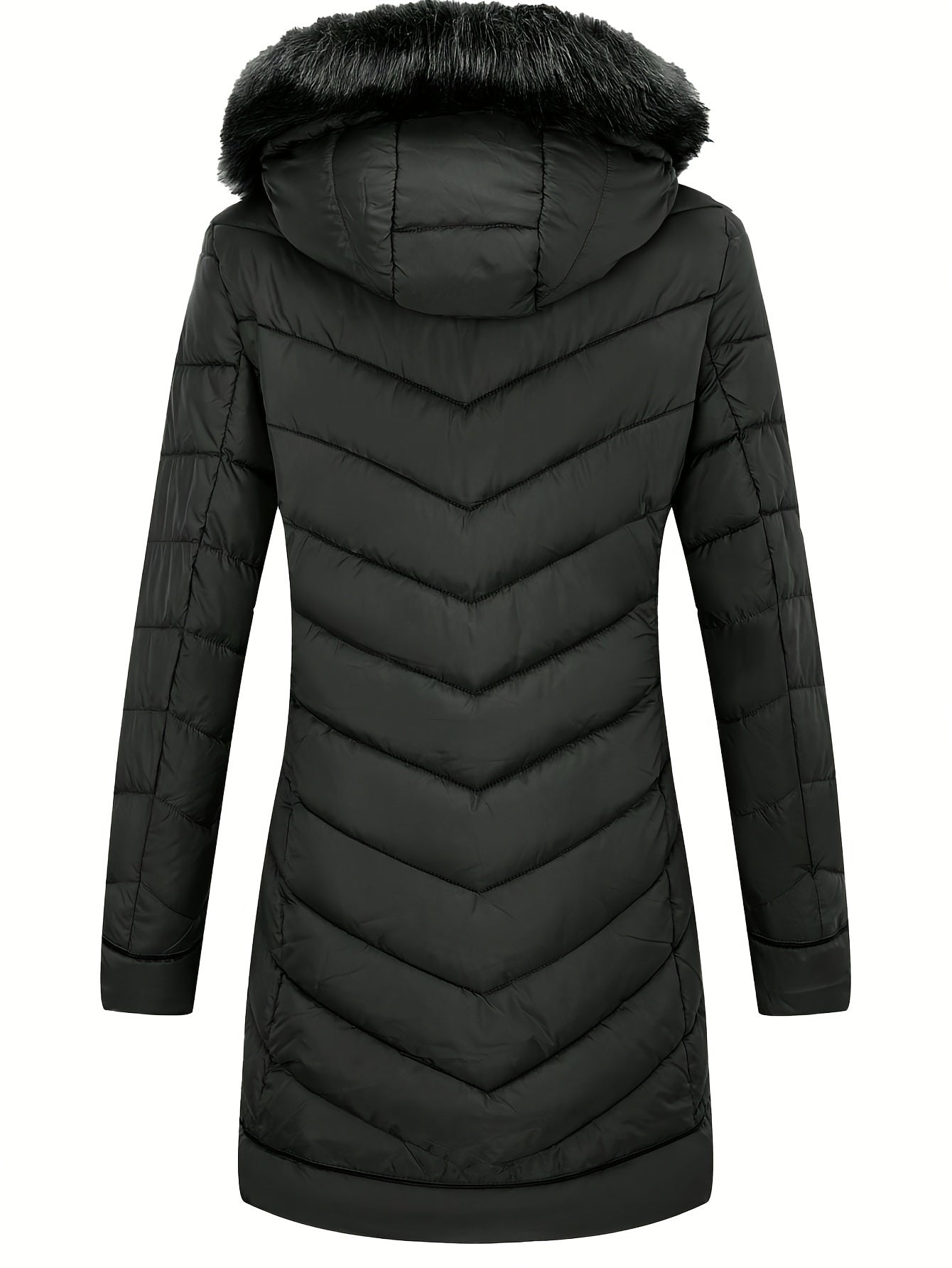 Women's Waterproof Long Wintercoat with Fur