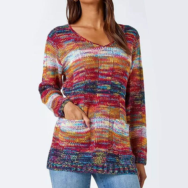 Women's Vibrant Style Long Sleeve Sweater