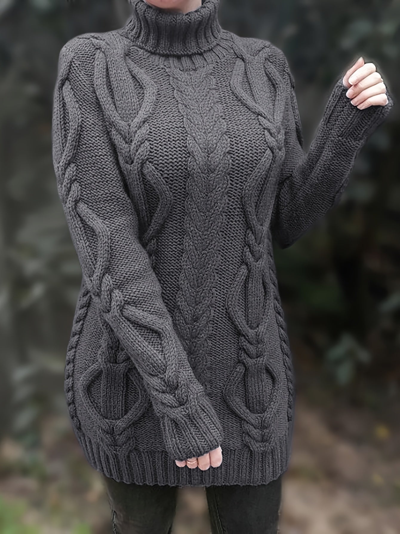 Women's Wool Turtleneck long sweater for winter
