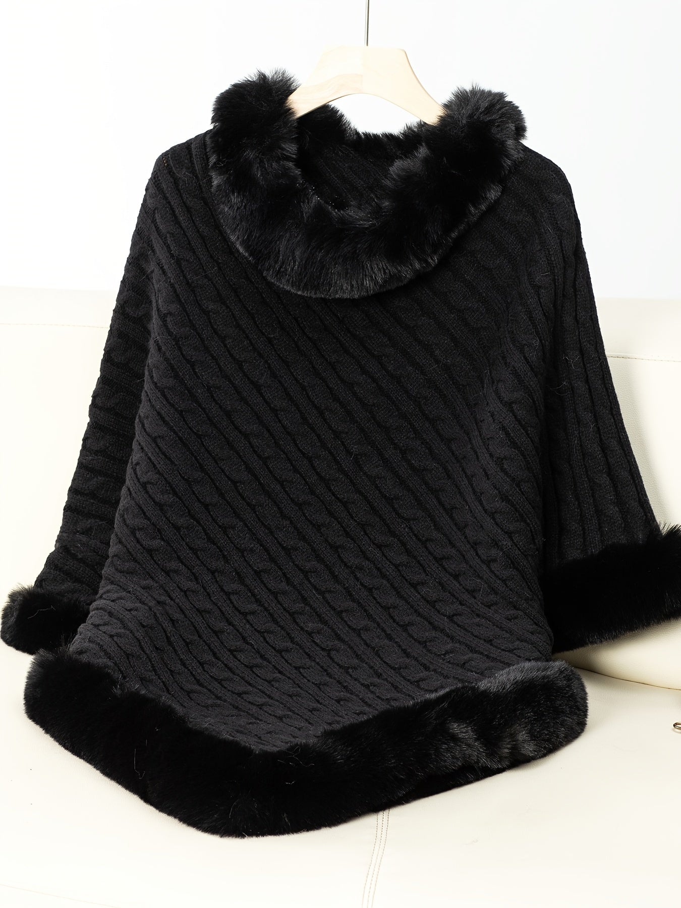 Women's Wool long top with fur