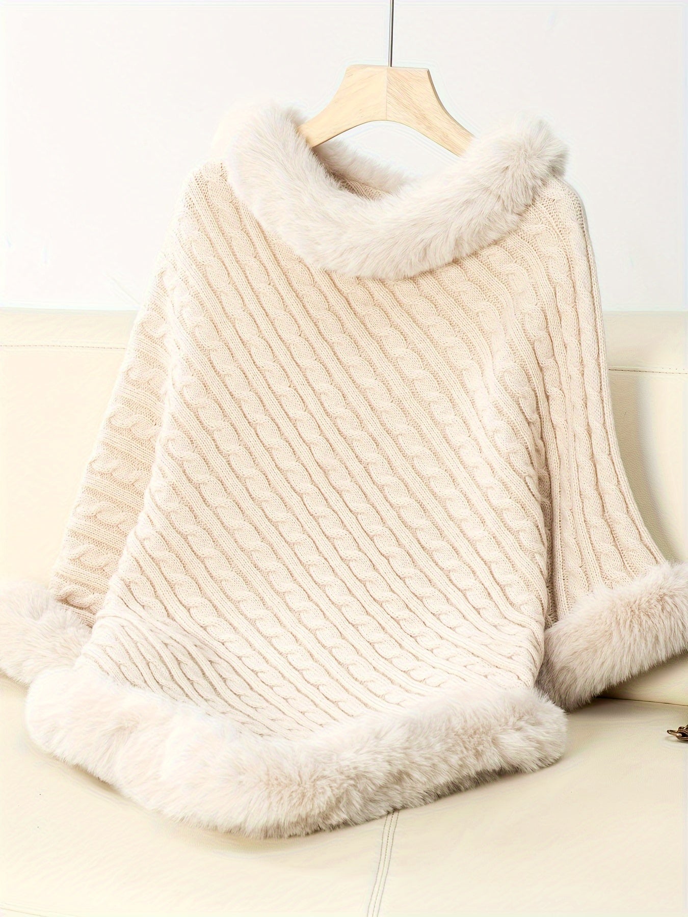 Women's Wool long top with fur