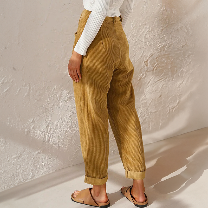 Women’s High-Waisted Corduroy Trousers