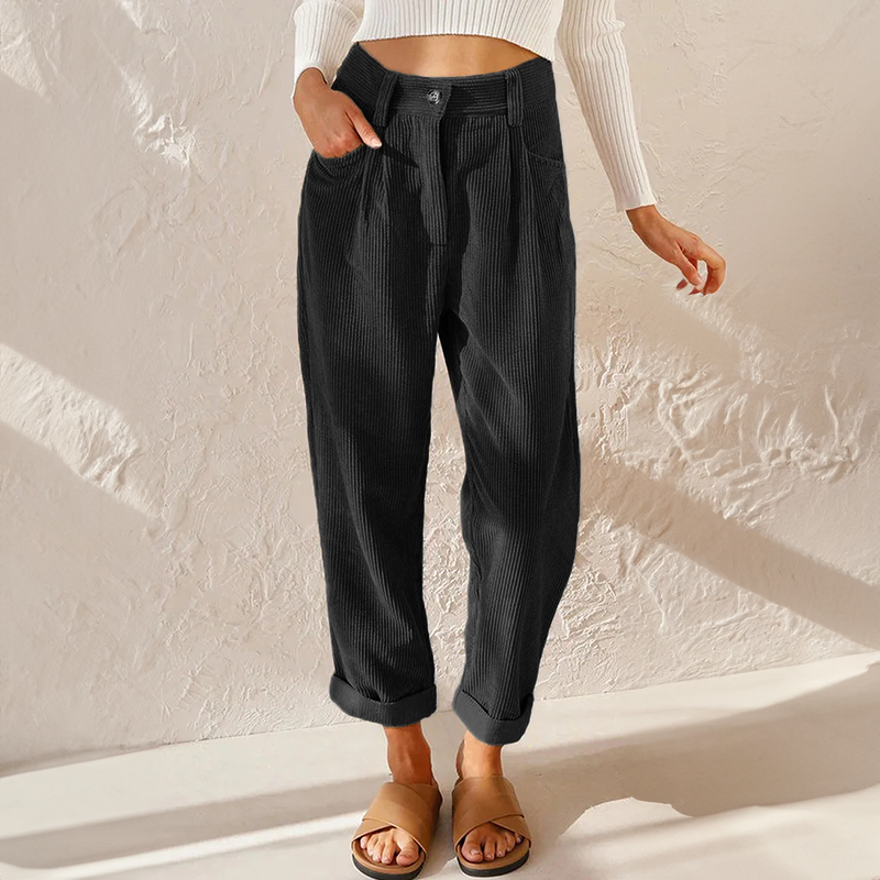 Women’s High-Waisted Corduroy Trousers