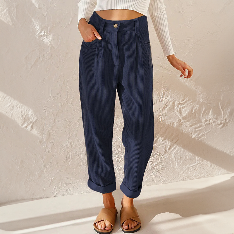 Women’s High-Waisted Corduroy Trousers