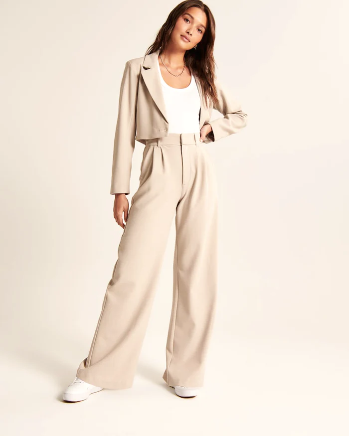 Women's Stylish Beige flared pants