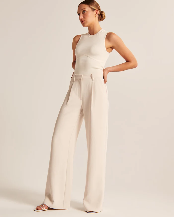 Women's Stylish Beige flared pants