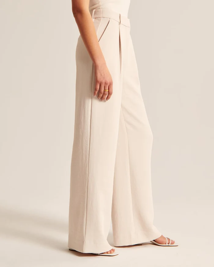 Women's Stylish Beige flared pants