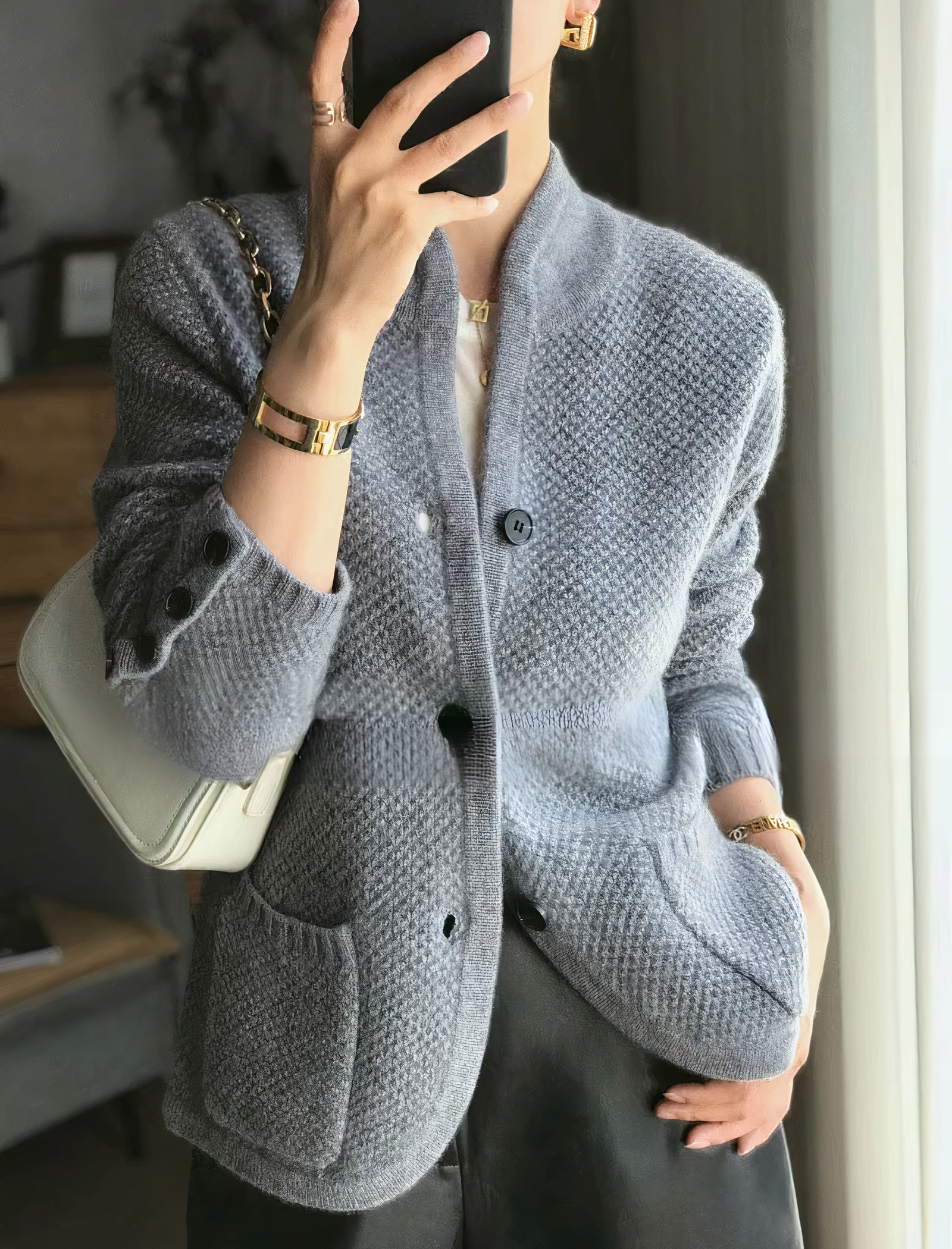Women's Knitted Cashmere Cardigan