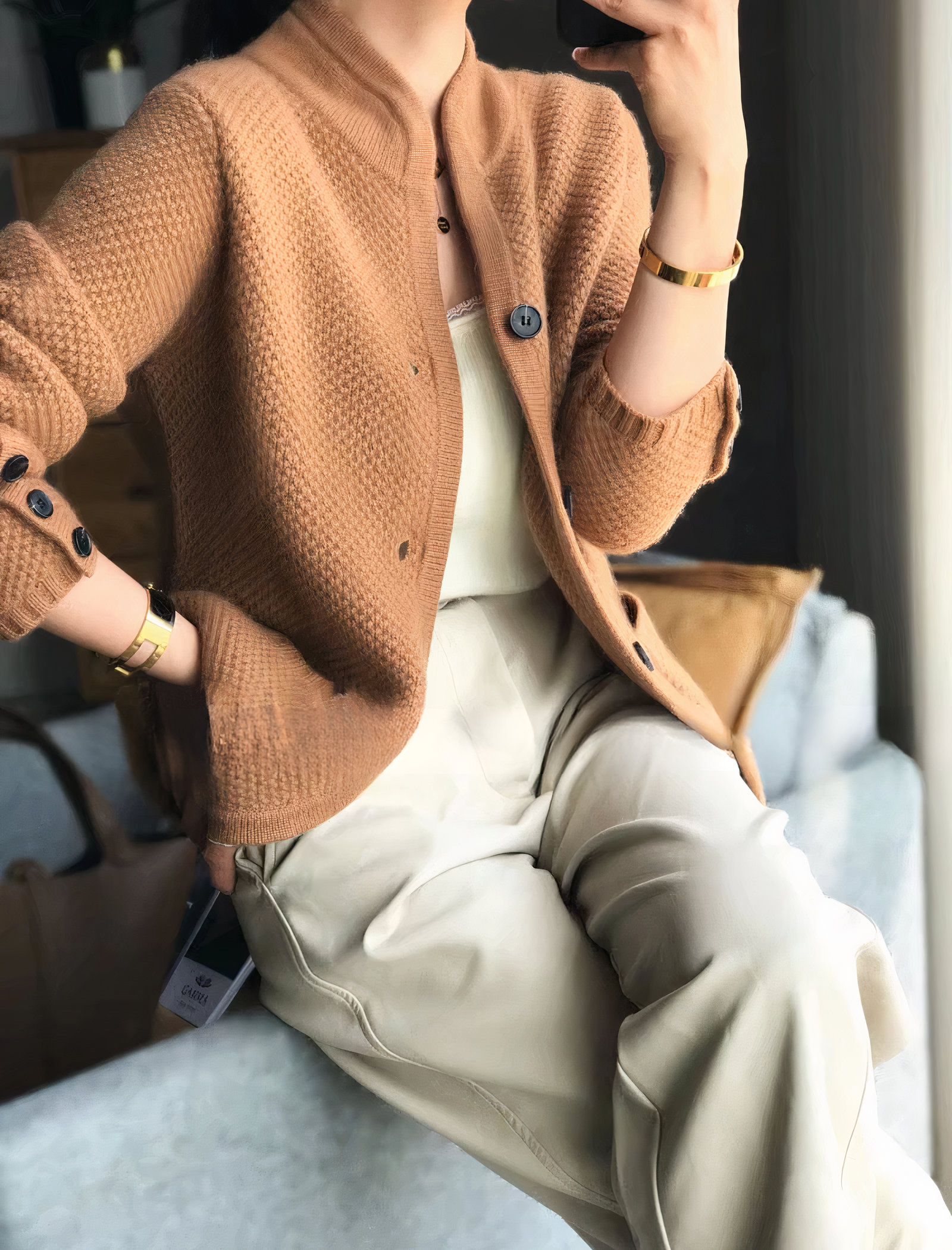 Women's Knitted Cashmere Cardigan