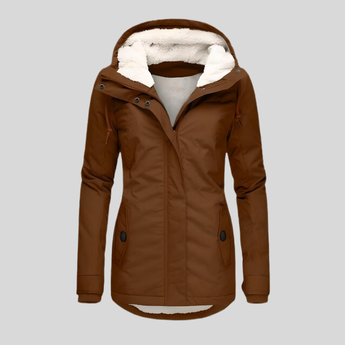 Women's Long Waterproof Wintercoat with fleecelining